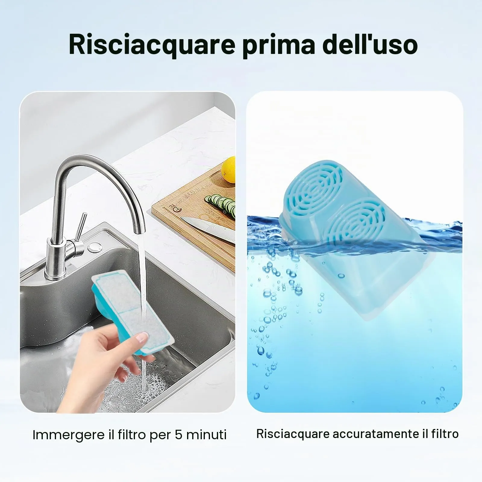 VinDox Fontana per gatti, 9 filtri di ricambio e 9 spugne, compatibile con VinDox NautyPaws OrdasPet, fontana per gatti da 3,2 l, in acciaio inox, senza fili - immagine 5