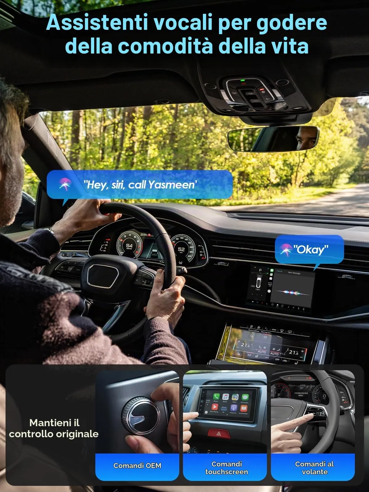 Adattatore Wireless CarPlay e Android Auto USB/Type-C iOS10+ Android11+ - immagine 5
