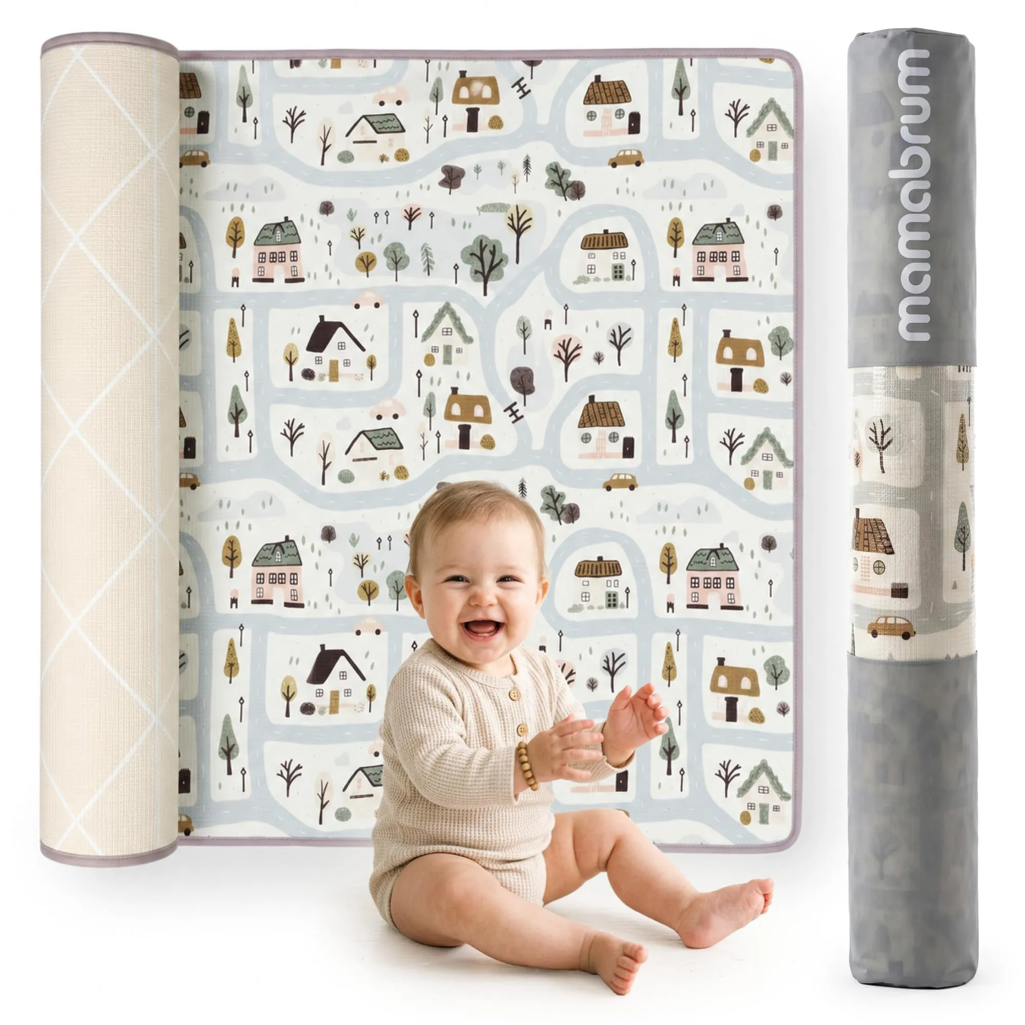 Tappeto Gioco Pieghevole XPE 180x150 cm Double Face per Bambini - immagine 1