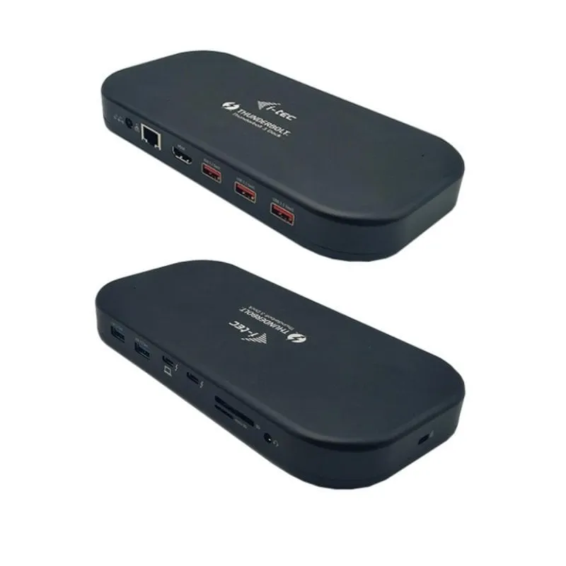 Docking Station Thunderbolt 3 i-tec Dual 4K 60W USB-C USB 3.2 Gen 2 Gigabit Ethernet Nero - immagine 1