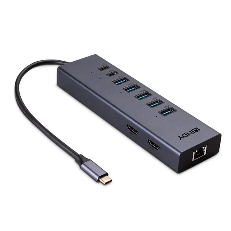 Hub USB-C 3.2 Gen 2 con HDMI 2.1, Ethernet Gigabit, 8K e Power Delivery 100W - immagine 1