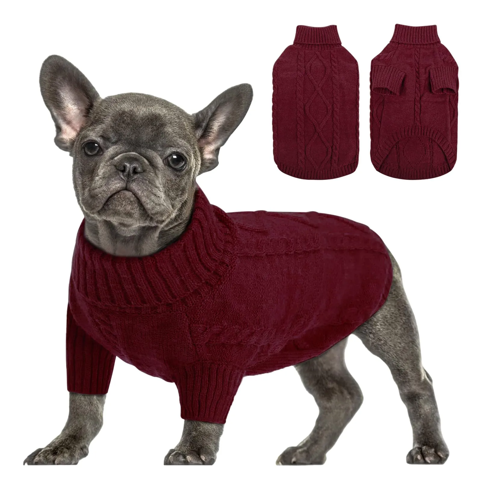 Queenmore Maglione Cane Bassotto Caldo Elastico Collo Alto Taglia XS - immagine 1