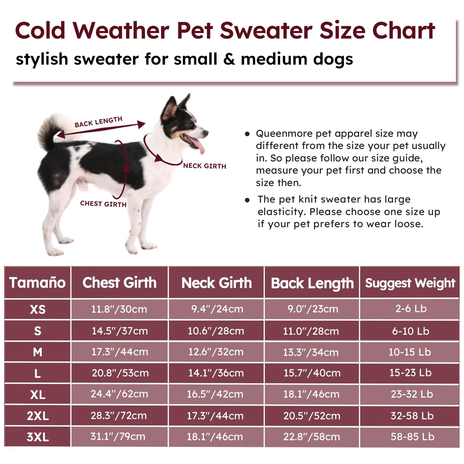 Queenmore Maglione Cane Bassotto Caldo Elastico Collo Alto Ritorto - immagine 3