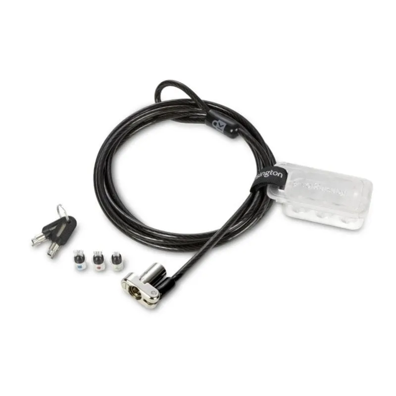 Lucchetto Kensington Universale 3 in 1 per Laptop 1,8 m Chiave Carbonio Argento Lucchetto Kensington Universale 3 in 1 per Laptop 1,8 m Chiave Carbonio Argento - immagine 1