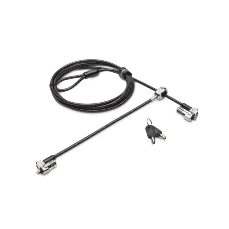Lucchetto Laptop Kensington NanoSaver® Doppia Testa Chiave 1,8 m Acciaio al Carbonio Nero Acciaio Inox - immagine 1