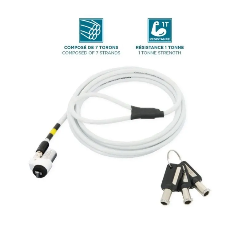 Lucchetto Mobilis 001325 Bianco 1,8 m Acciaio con Chiave 3 Chiavi Lucchetto Mobilis 001325 Bianco 1,8 m Acciaio con Chiave 3 Chiavi - immagine 1