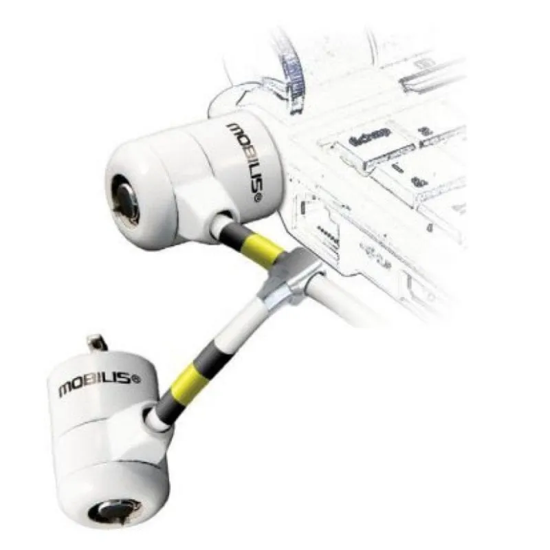 Cavo di Sicurezza Mobilis 001223 Lucchetto a Chiave Acciaio Bianco 1,8 m Cavo di Sicurezza Mobilis 001223 Lucchetto a Chiave Acciaio Bianco 1,8 m - immagine 1