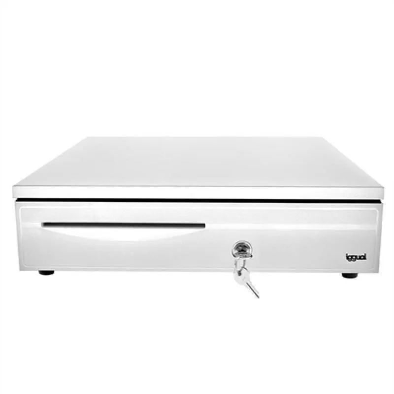 Cassetto Portadenaro Elettrico IRON-3W Bianco 12V Slim 405x420x100mm - immagine 1