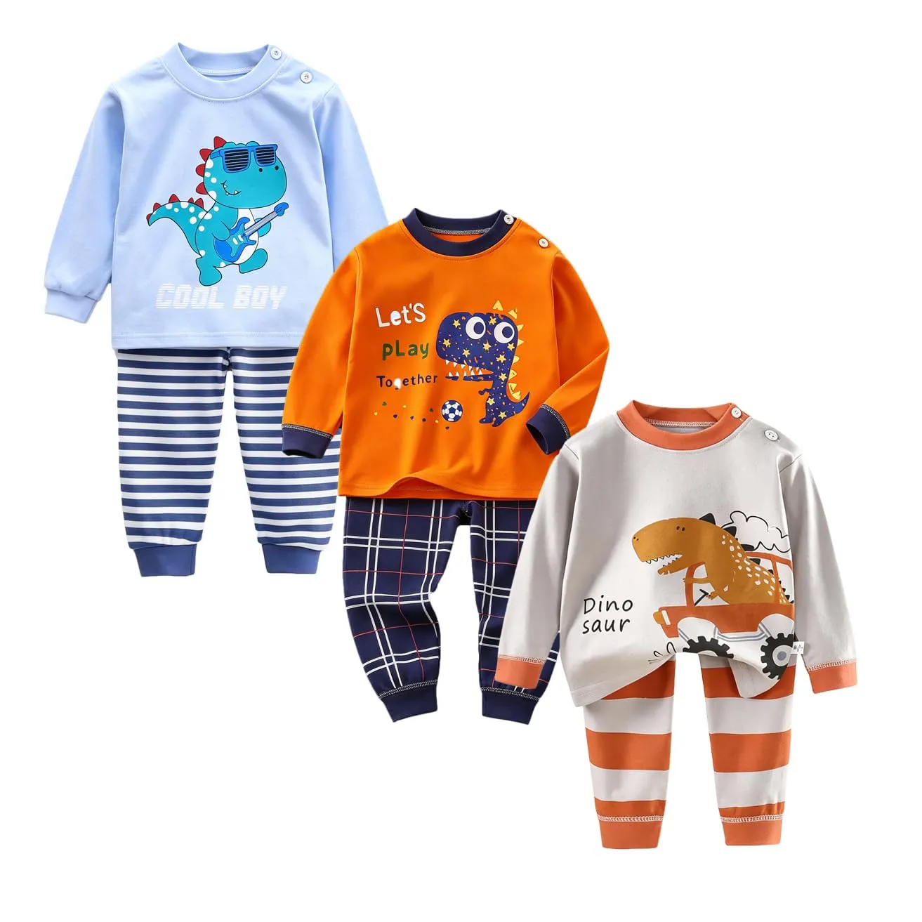 XM-Amigo 3 Completo Pigiami a Maniche Lunghe in Cotone per Bambino Maschio - immagine 1