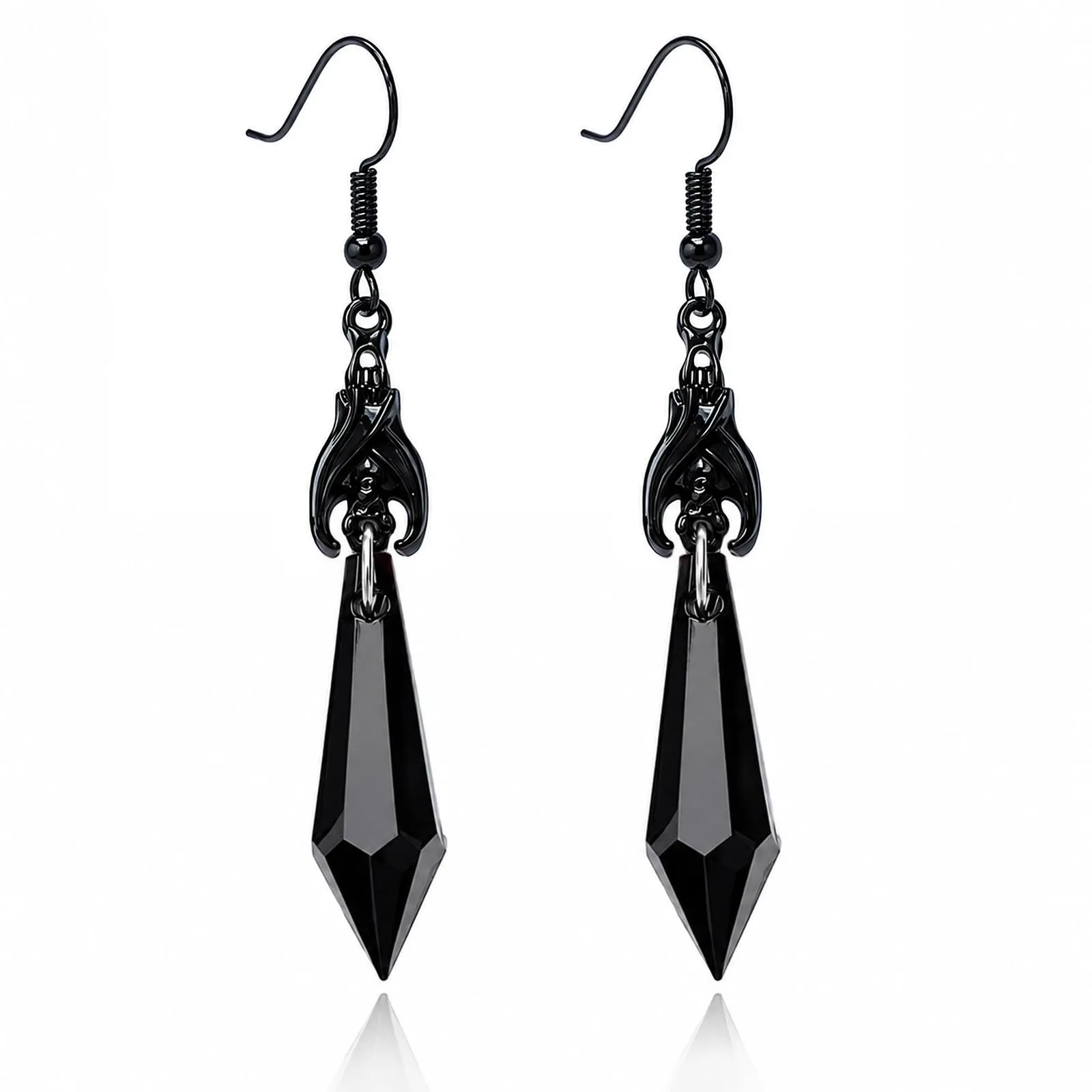 Orecchini Punk a Forma di Pipistrello, Orecchini Halloween Donna,C - immagine 1