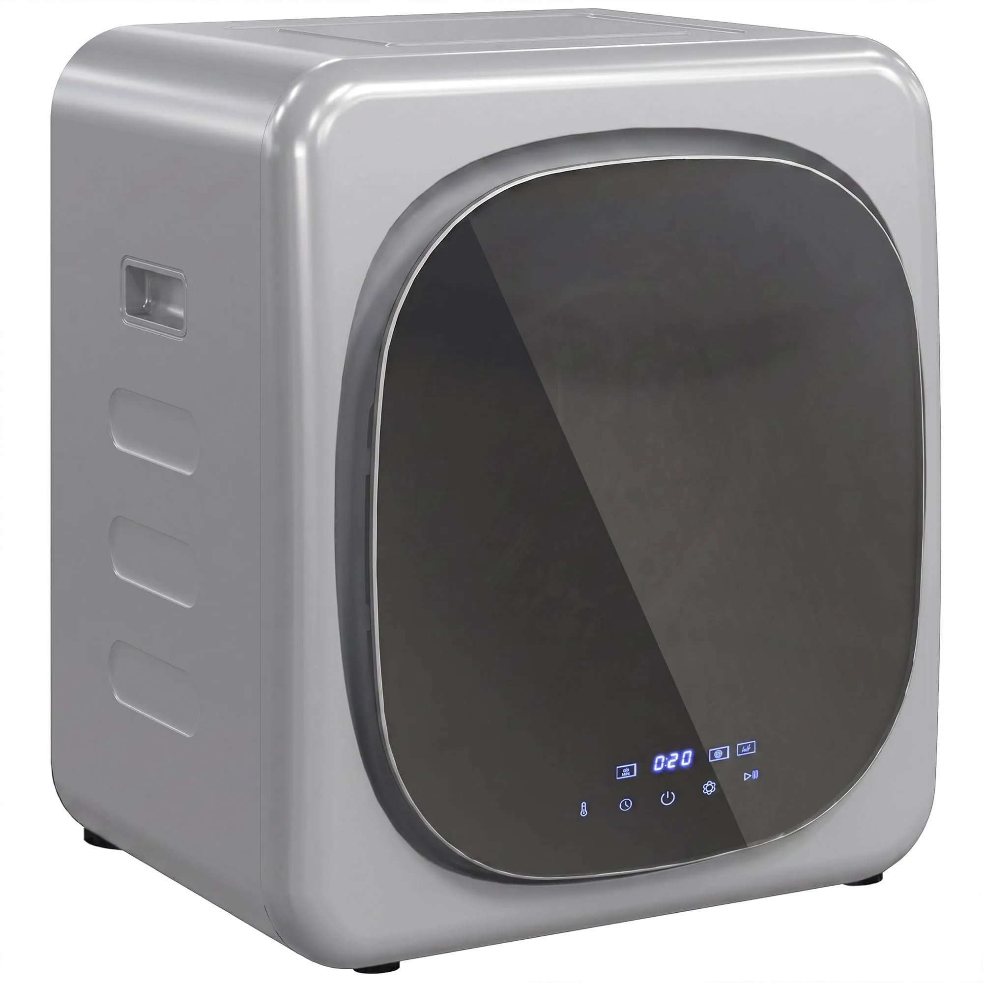 HOMCOM Mini Asciugatrice Portatile 2.5kg 6 Programmi Display Touch Argento - immagine 1