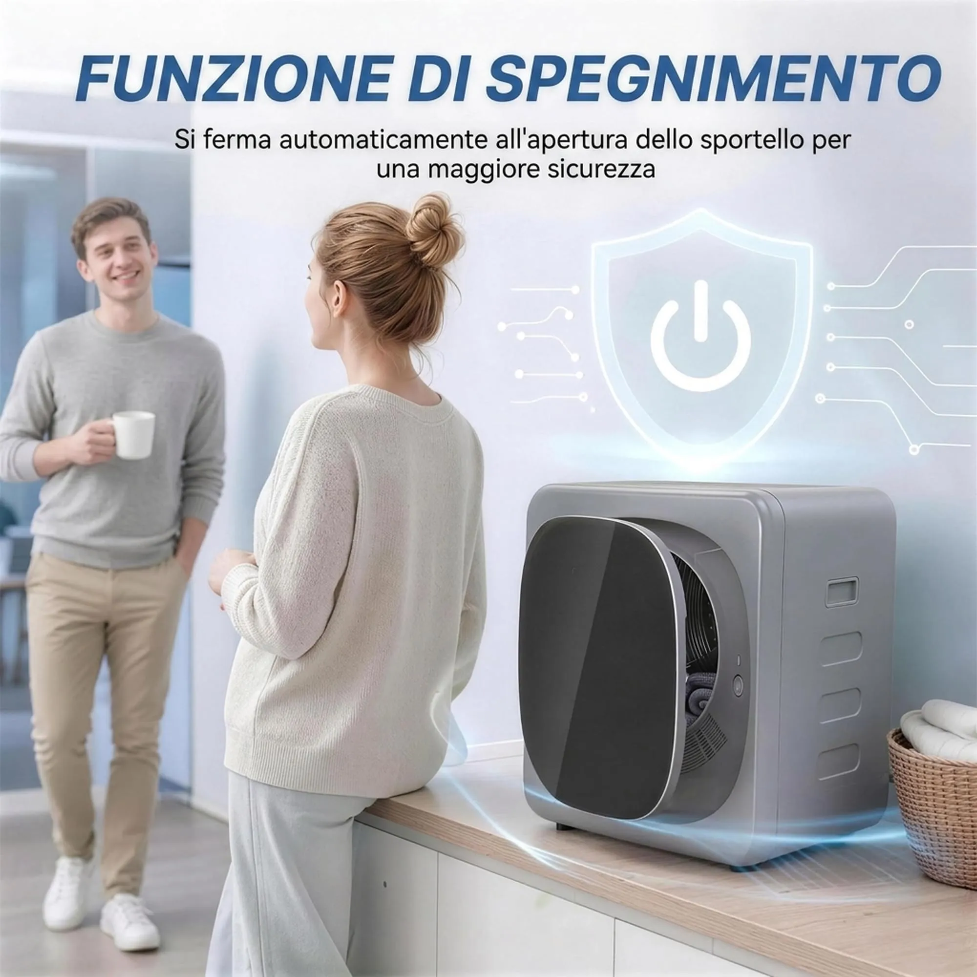 HOMCOM Mini Asciugatrice Portatile 2.5kg 6 Programmi Display Touch Argento - immagine 6