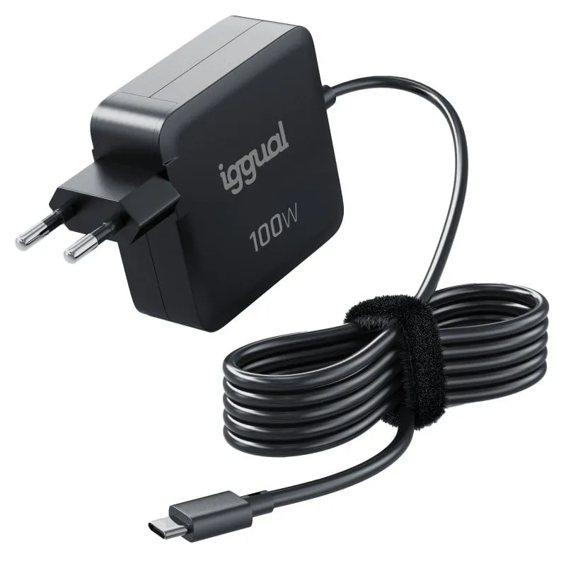 iggual PD 100W Universale Nero Corrente Alternata Ricarica Rapida per Interni - immagine 1