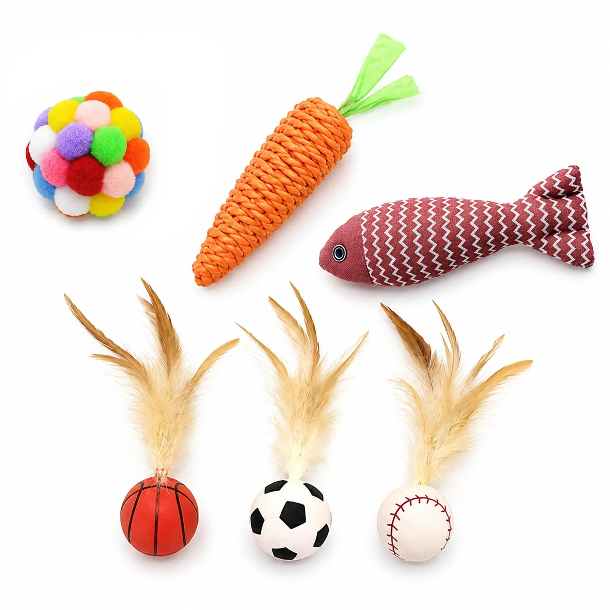 Confezione assortita da 6 pezzi di giocattoli per gatti, palline per gatti - immagine 1