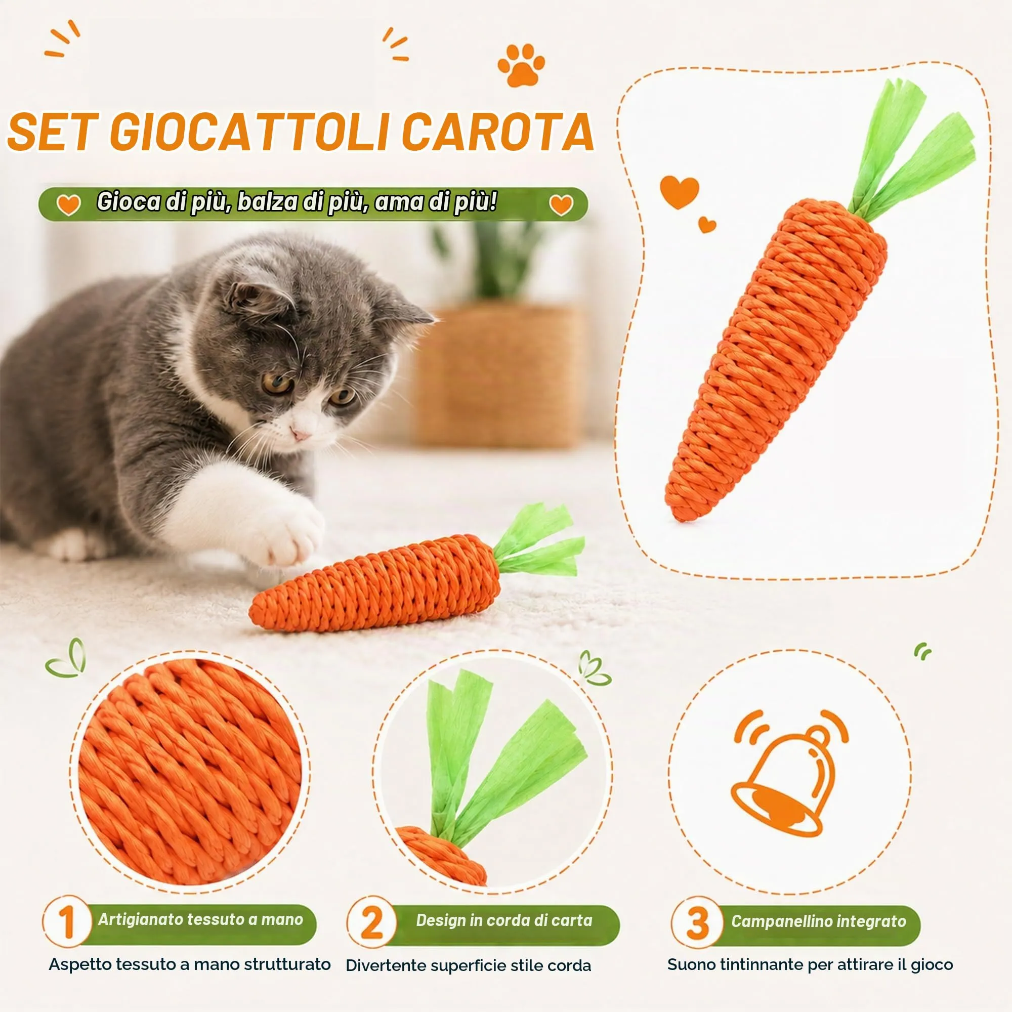 Confezione assortita da 6 pezzi di giocattoli per gatti, palline per gatti - immagine 6
