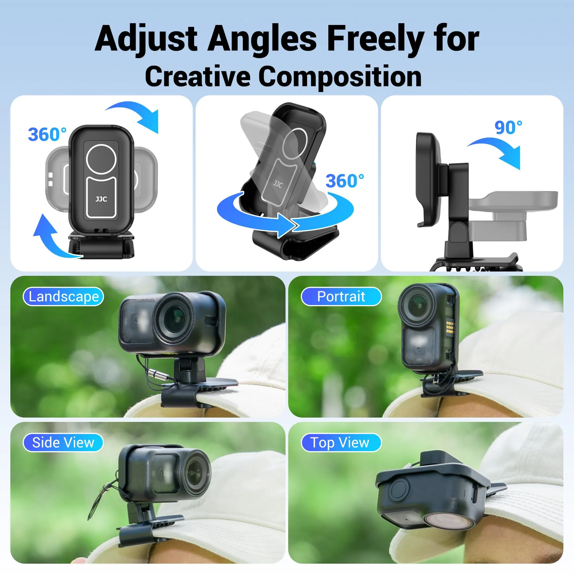 JJC Osmo Nano Cap Clip Mount, adattatore magnetico 360° cappello per DJI Osmo Nano - immagine 2