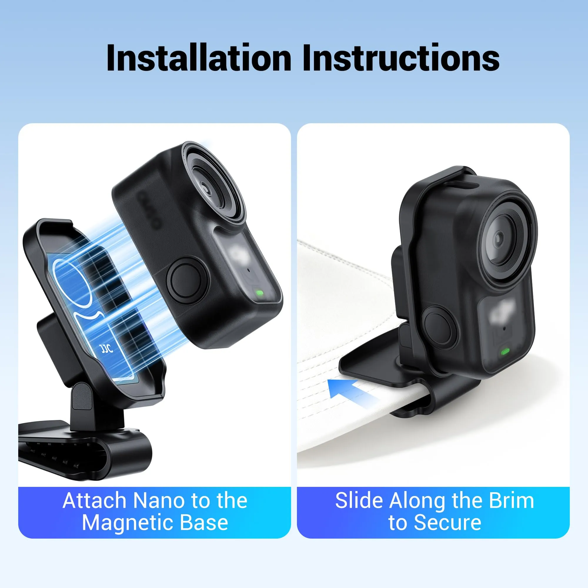 JJC Osmo Nano Cap Clip Mount, adattatore magnetico 360° cappello per DJI Osmo Nano - immagine 4