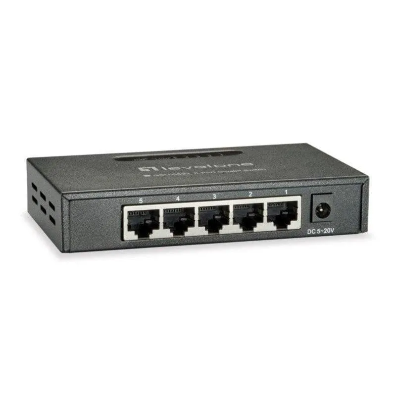 Switch Level One GEU-0523 5 Porte Gigabit Ethernet Metallo Montaggio a Parete - immagine 1