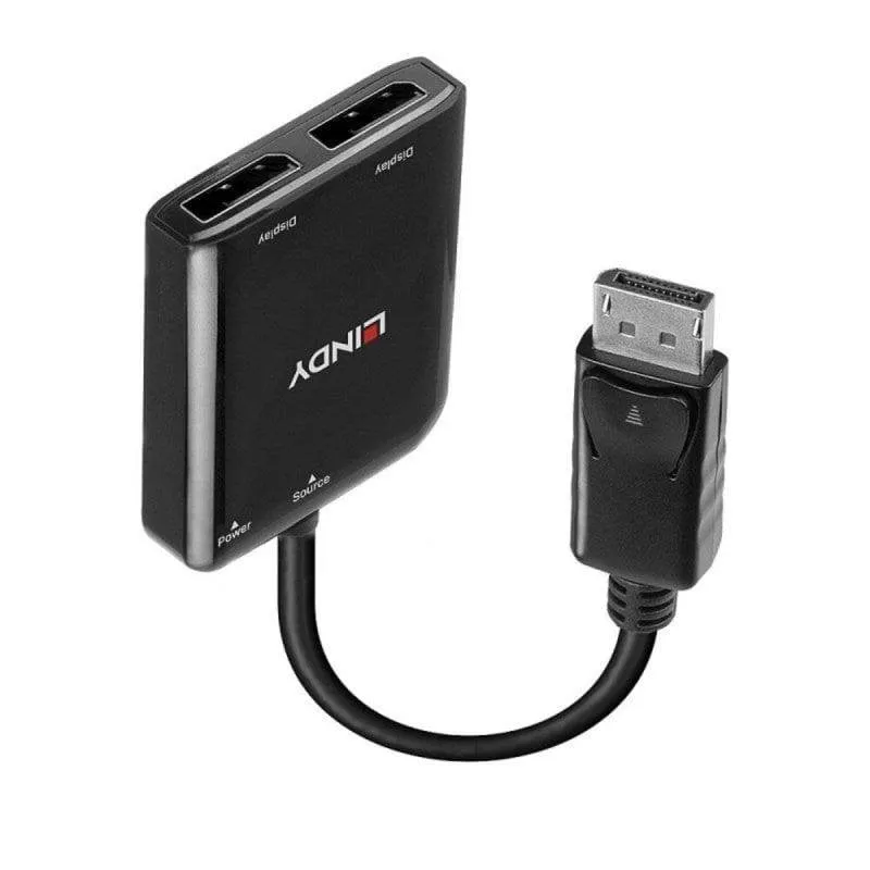 Divisore DisplayPort Lindy 38430 2x DisplayPort 4K USB Nero - immagine 1