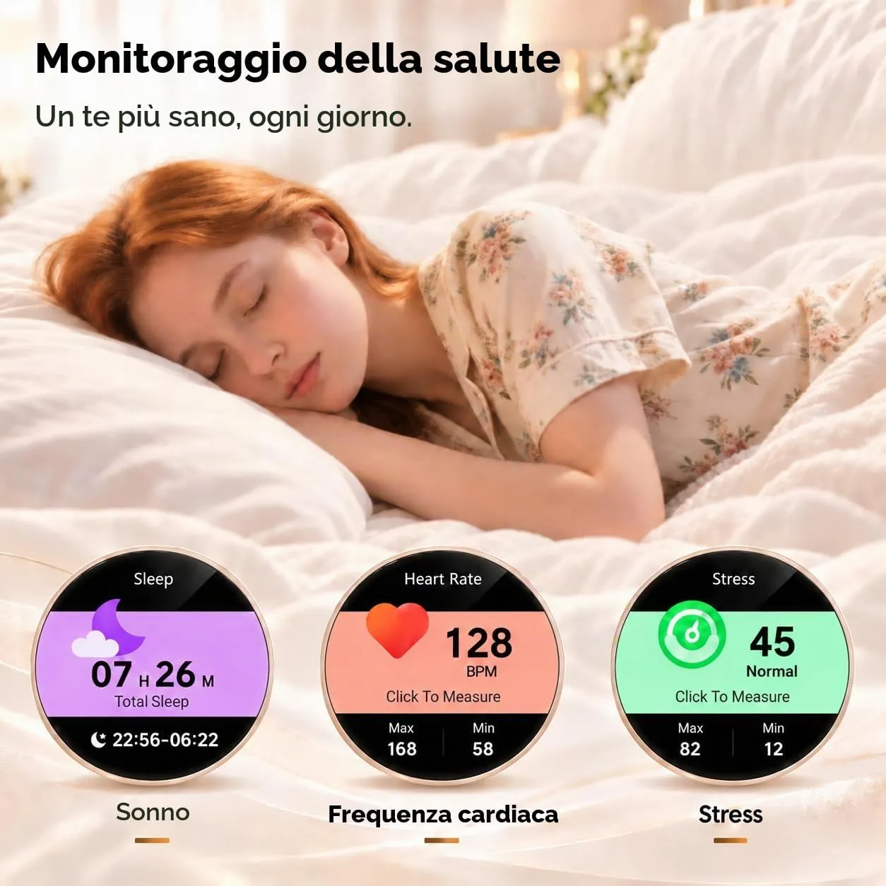 taopodo Orologio Smartwatch Donna, Schermo Rotondo AMOLED 1,27", Chiamate Bluetooth, Monitoraggio Battito e Sonno Smart Watch Donna, 120+ Modalità Sportive, Impermeabilità IP68 (Oro Rosa) - immagine 4
