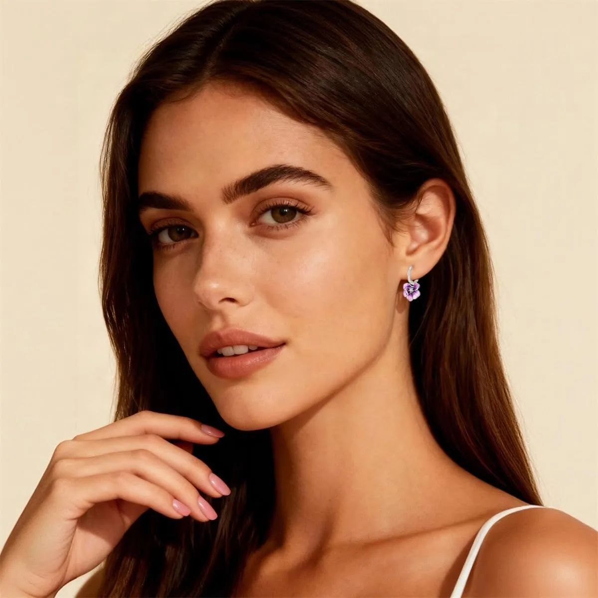 QIKAOLA S925 Orecchini in argento da donna Orecchini a cerchio ipoallergenici Orecchini Huggie con zirconia cubica - immagine 4