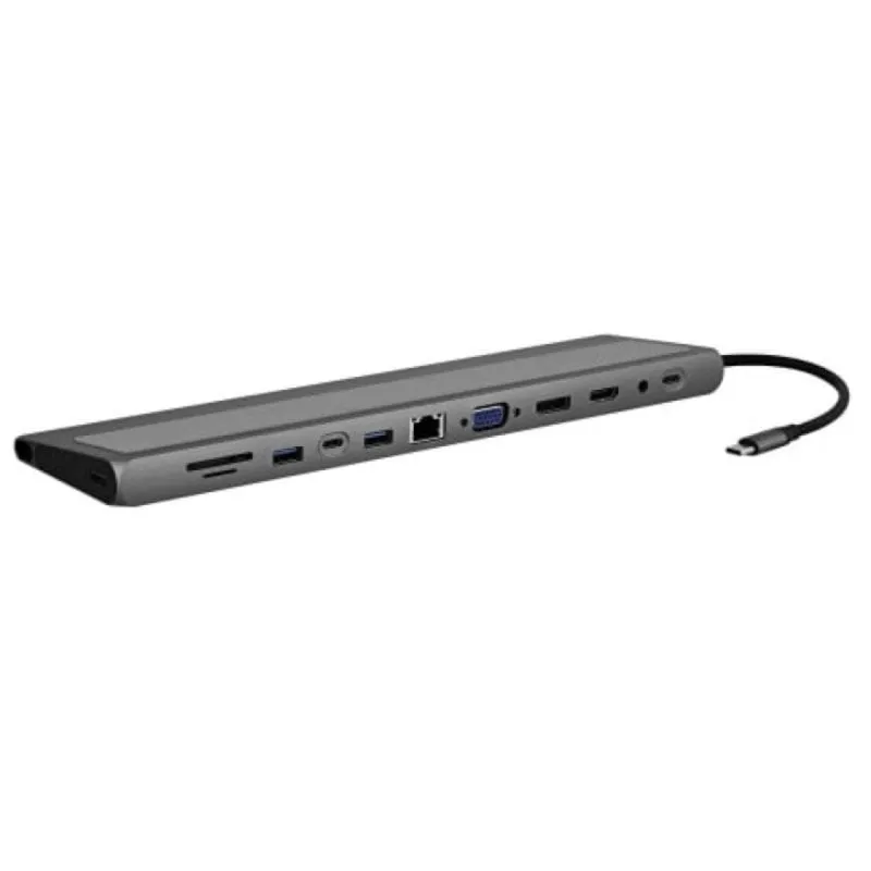 Hub USB Tipo C T'nB DSMST12V2 12 Porte 5000 Mbit/s 4K 60Hz Alluminio - immagine 1