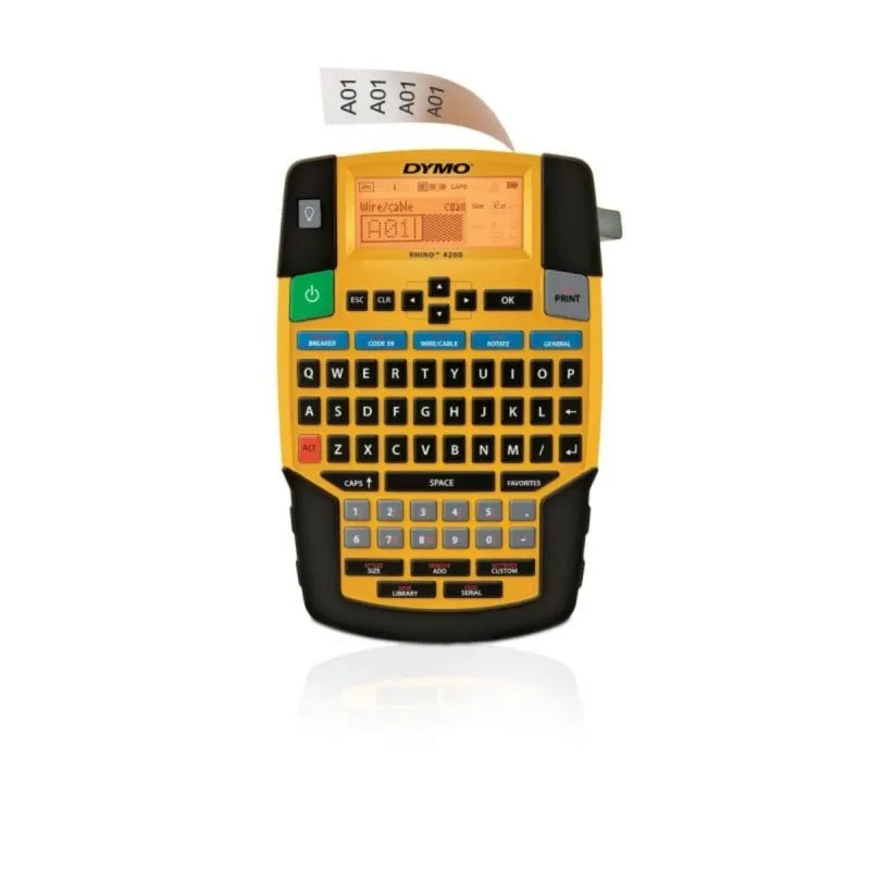 Stampante Etichette DYMO Rhino 4200 QWERTY Nero Giallo Ioni di Litio - immagine 1