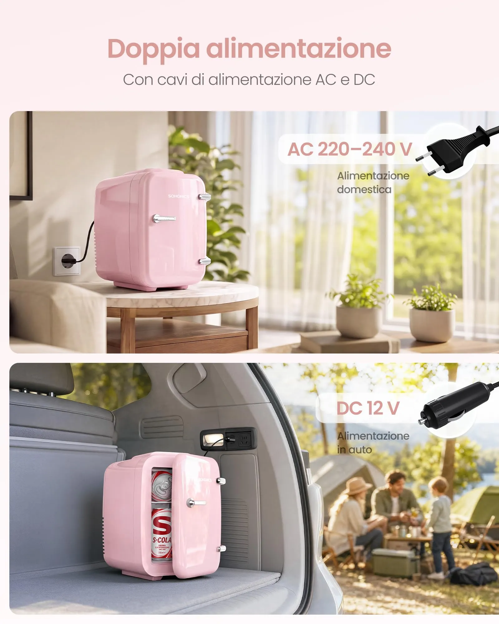 SONGMICS Mini Frigo, Frigorifero Portatile Caldo e Freddo, 4 L - immagine 4