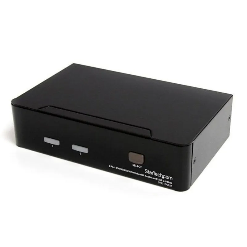 Conmutador KVM DVI USB StarTech SV231DVIUA 2 Porte Full HD 1920x1200 Nero - immagine 1