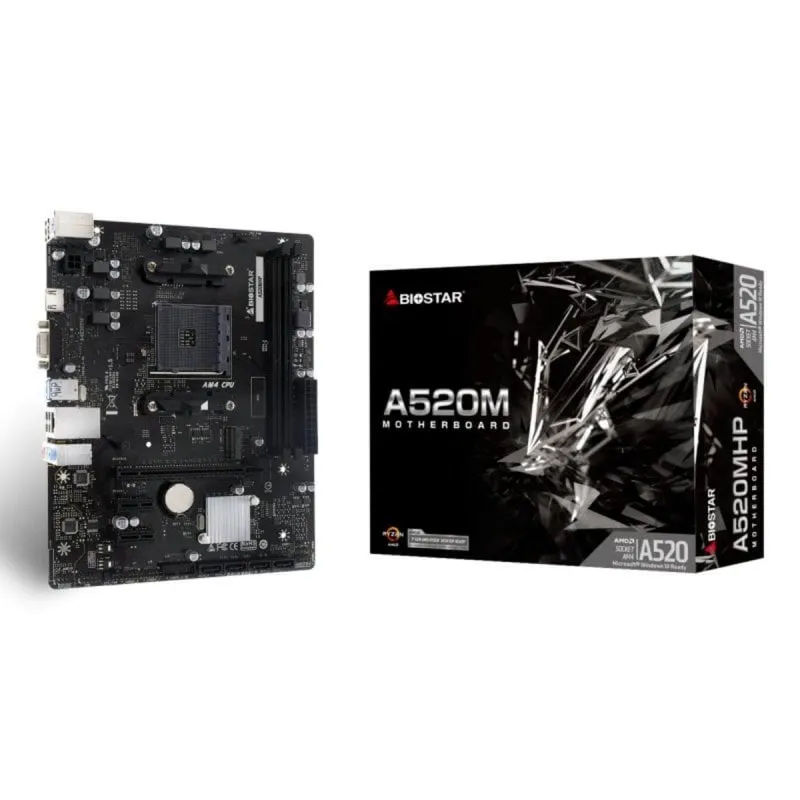Scheda Madre Biostar A520MHP AMD Ryzen 3000 4000 5000 DDR4 64GB microATX - immagine 1