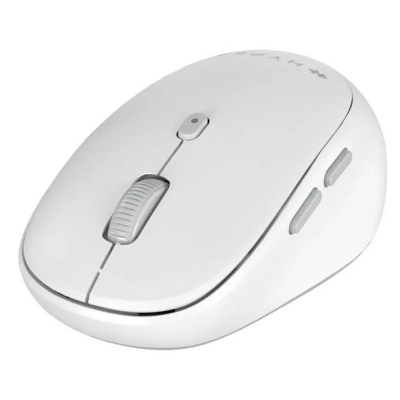 Mouse Bluetooth HYPER HS2100GL 2400 DPI 6 Pulsanti Mano Destra Grigio Bianco - immagine 1