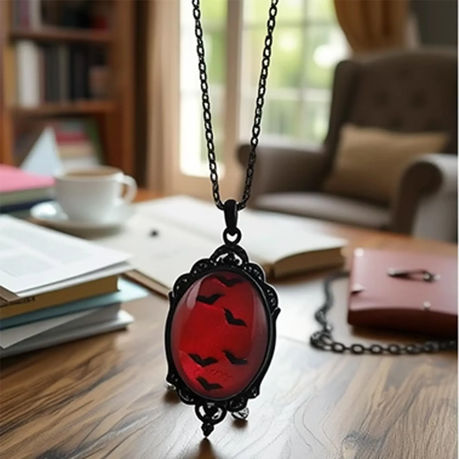 Set Gioielli Donna in Stile Gotico, Strega Goffrato Collana e Orecchini - immagine 4
