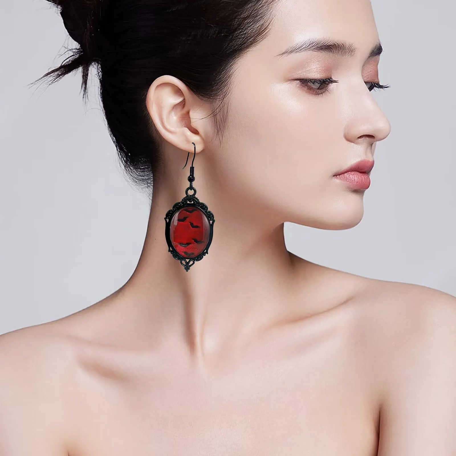 Set Gioielli Donna in Stile Gotico, Strega Goffrato Collana e Orecchini - immagine 5
