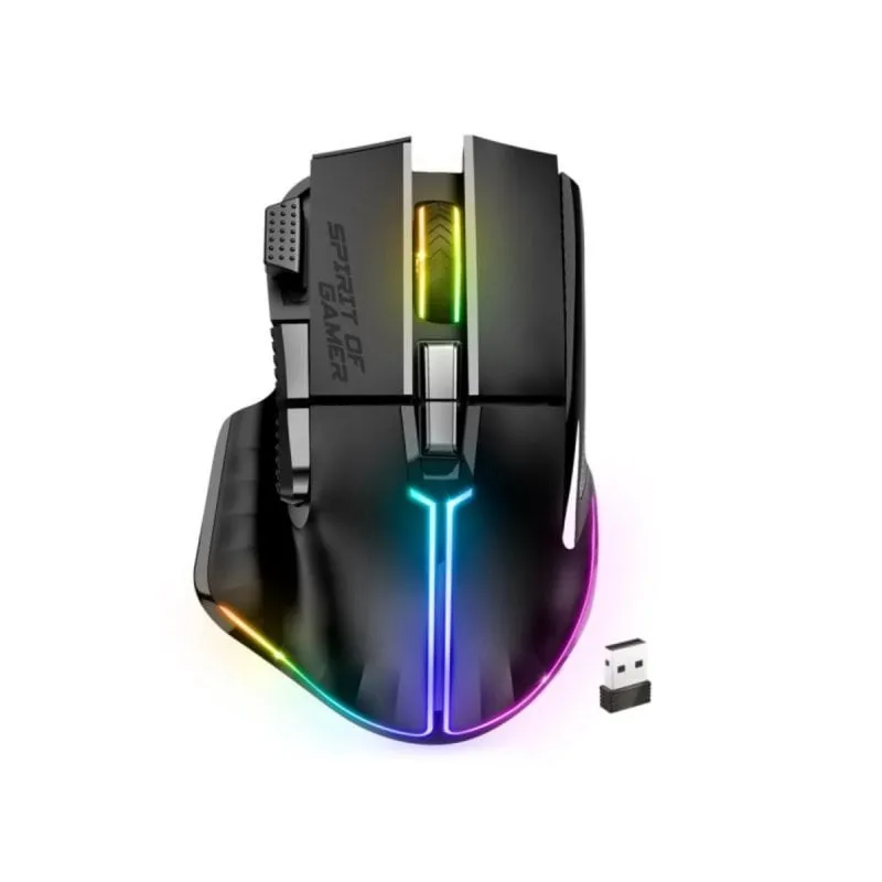Mouse Spirit of Gamer PRO M5 DARK WIRELESS 8000 DPI Ottico Bluetooth USB Type-C Nero - immagine 1