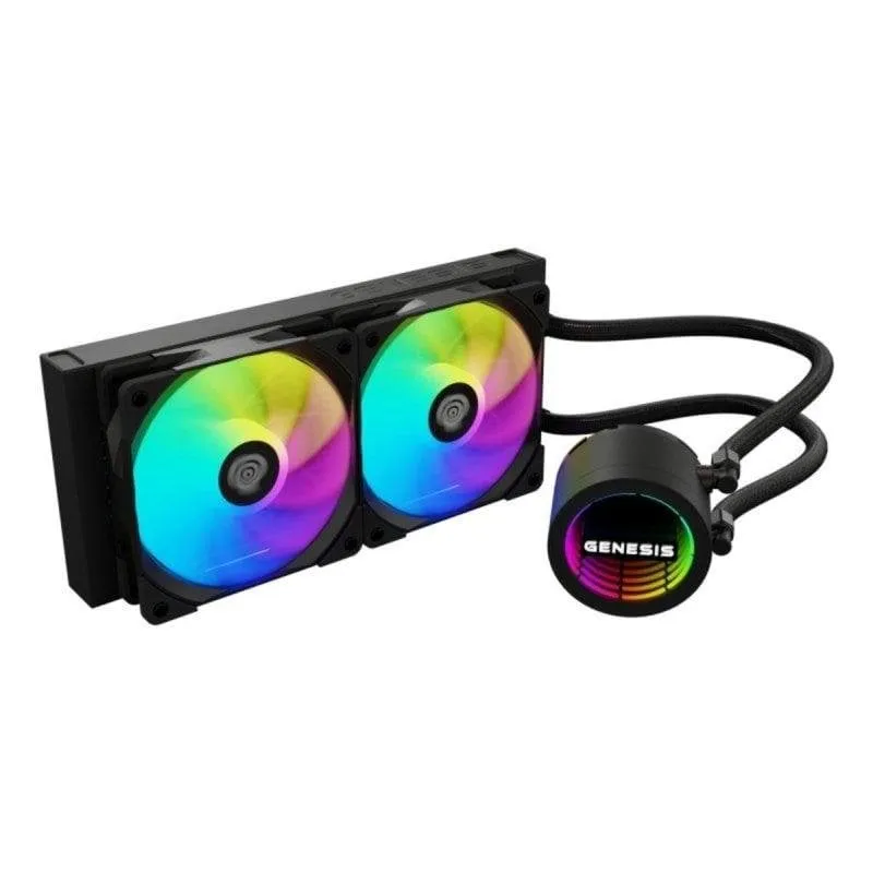 Refrigerazione Liquida Genesis NLG-2319 2 Ventole RGB Multicolore Nero - immagine 1