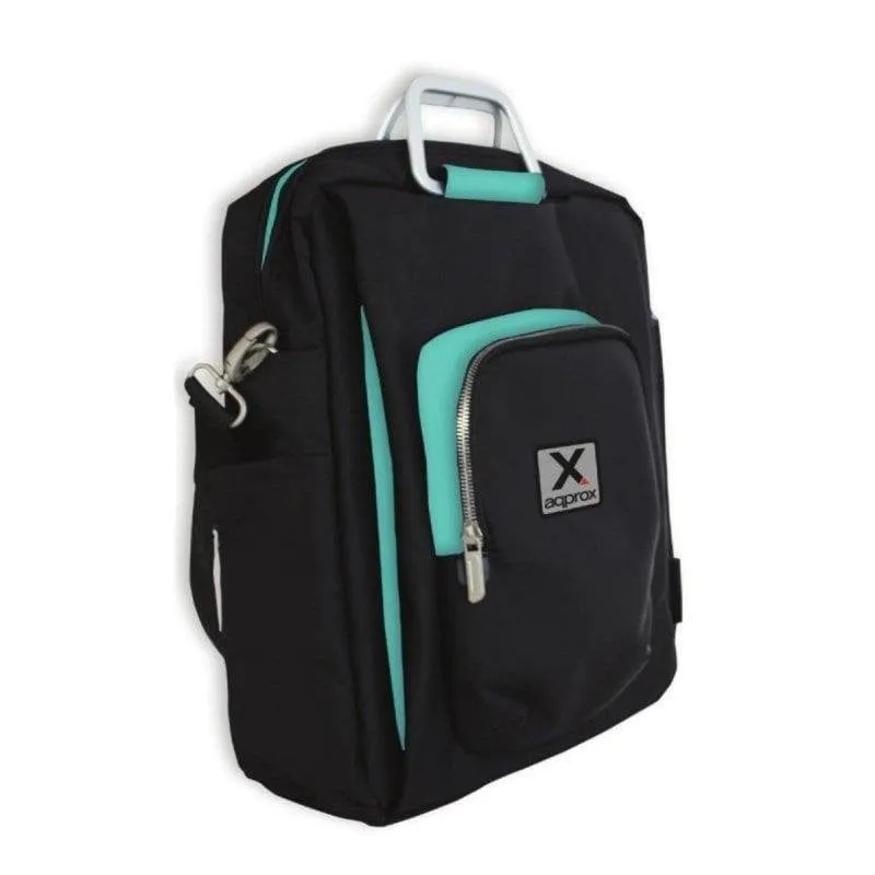 Borsa Approx appNBST15x per portatile fino a 15,6" nylon nero/blu multipli scomparti - immagine 1