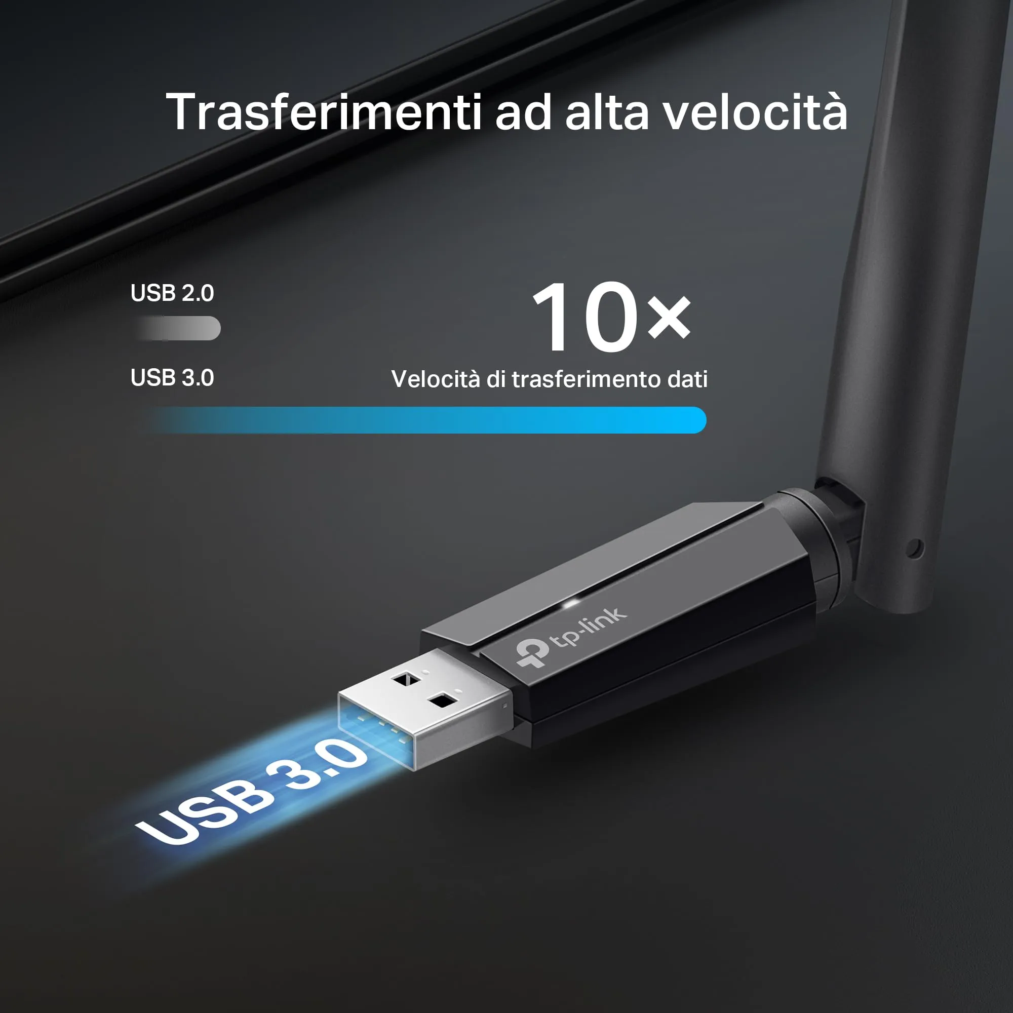 TP-Link Archer TXE70U Plus Adattatore USB Wi-Fi 6E AXE5400 High-Gain PC - immagine 2