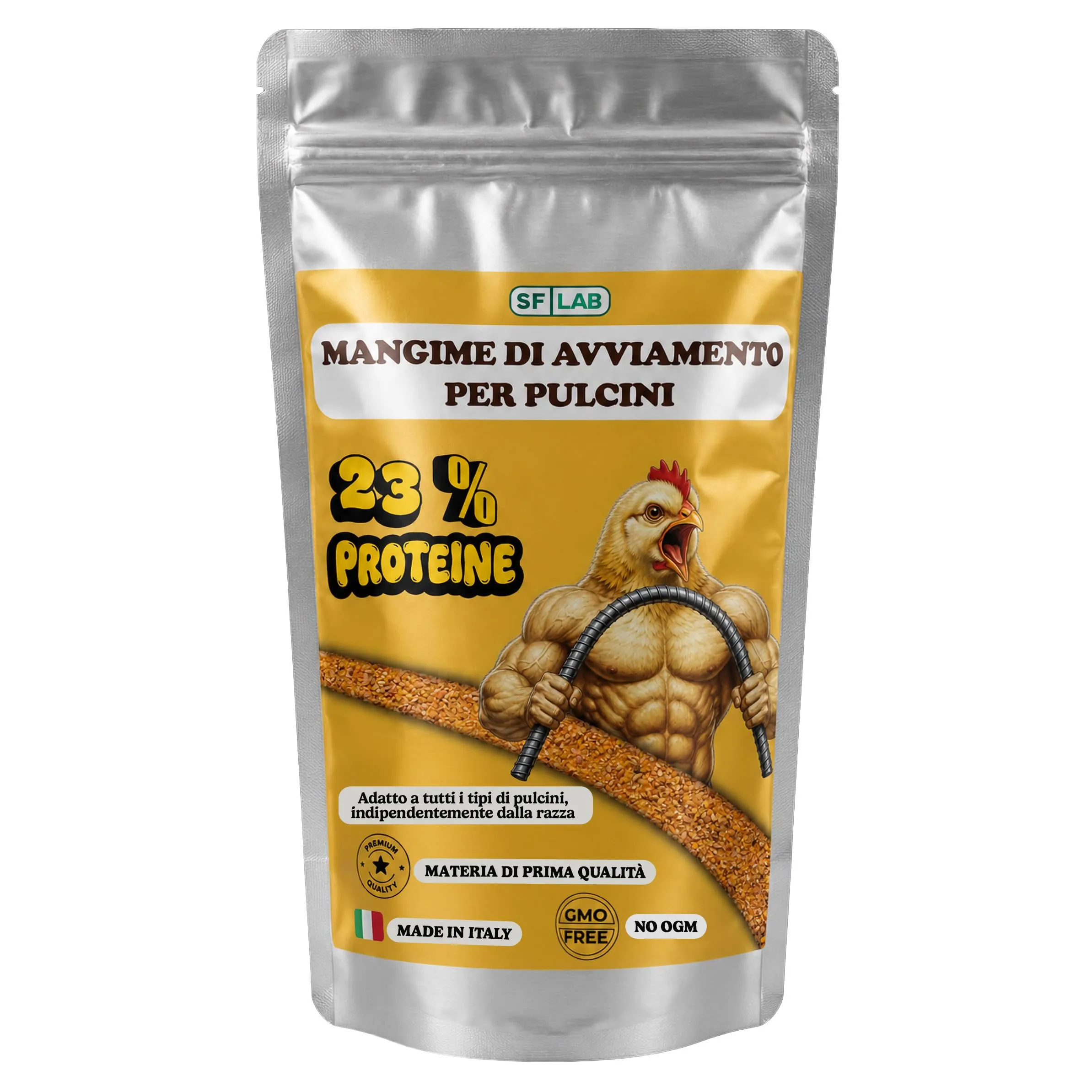 Mangime per Pulcini Appena Nati, Mangime Pulcini Primo Periodo con 23% di Proteine, Vitamine, Minerali e Oli Essenziali, Adatto dalla Nascita, No Ogm, confezione 1,8 kg - immagine 1
