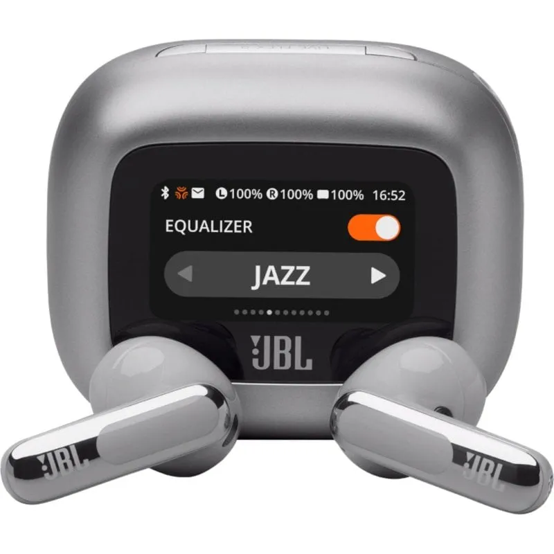 Auricolari JBL Live Flex 3 wireless Bluetooth con Cancellazione Rumore e Microfono, Silver - immagine 1