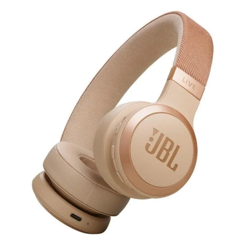 Auricolari JBL Live 670NC wireless Bluetooth con Cancellazione Rumore, Microfono e colore sabbia - immagine 1