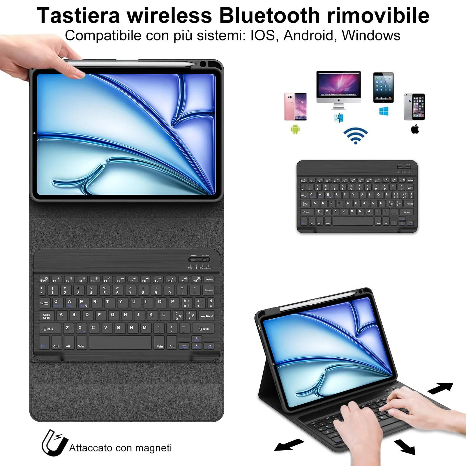 Cover Tastiera per iPad Air 11 M4 2026/M3 2025/M2 2024 11 Pollici - immagine 3