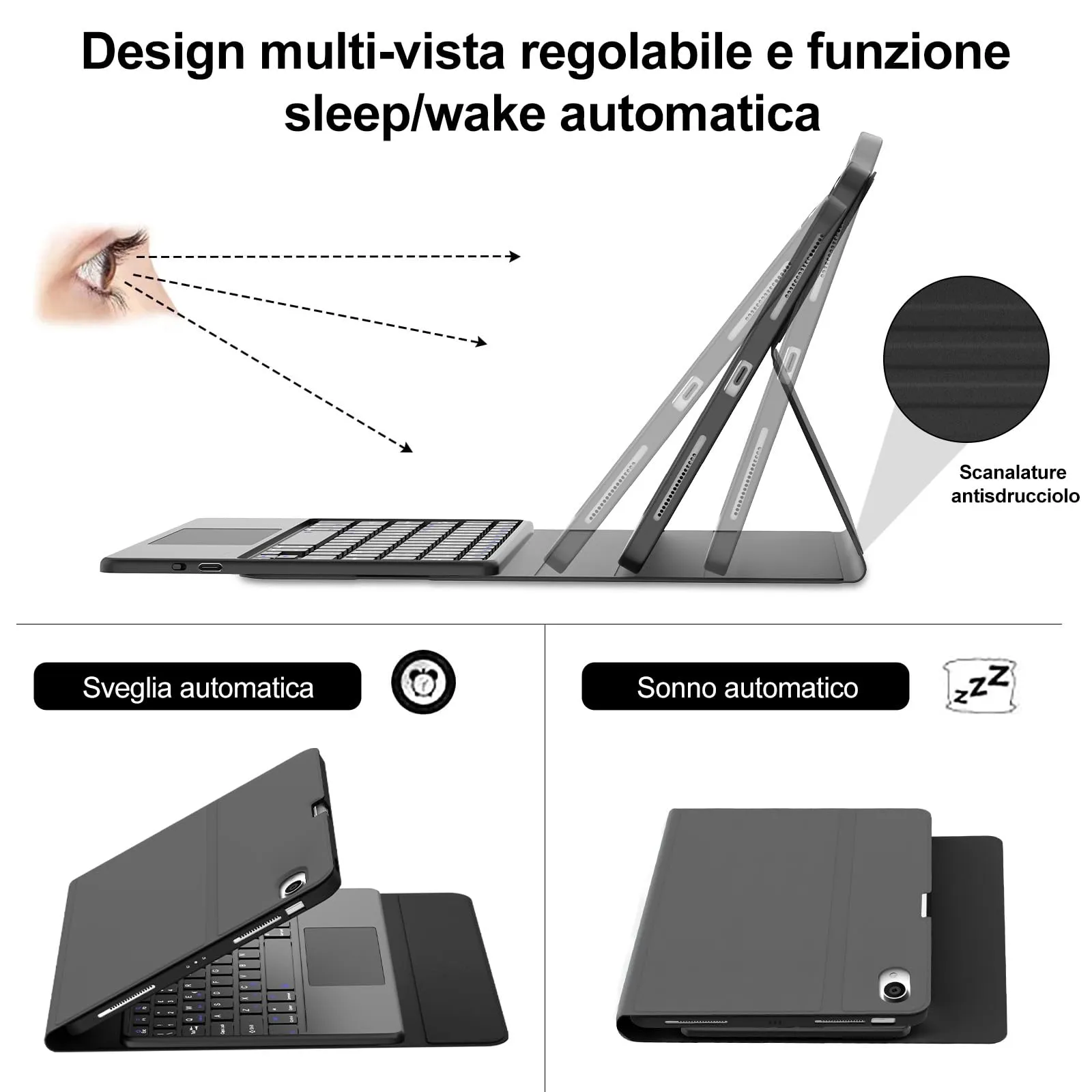 Cover Tastiera per iPad Air 11 M4 2026/M3 2025/M2 2024 11 Pollici - immagine 6
