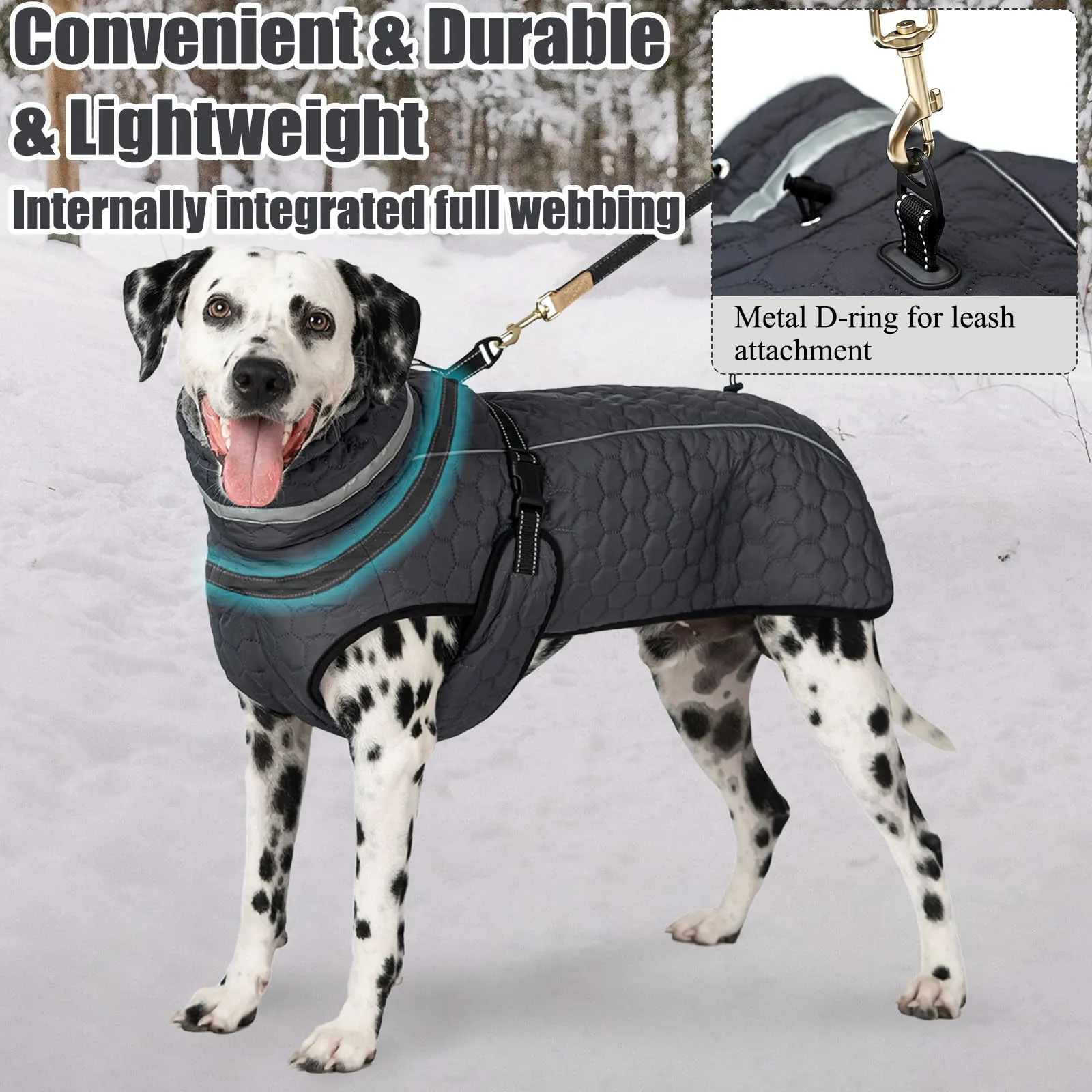 Cyponpy Cappotto Impermeabile Cane Giubbotto Pile per Cani con Imbracatura Invernale Caldo Cappotti Giubbotto Impermeabile per Cani Regolabile Riflettente Cappottino Cane Taglia Piccola Media Grande - immagine 4