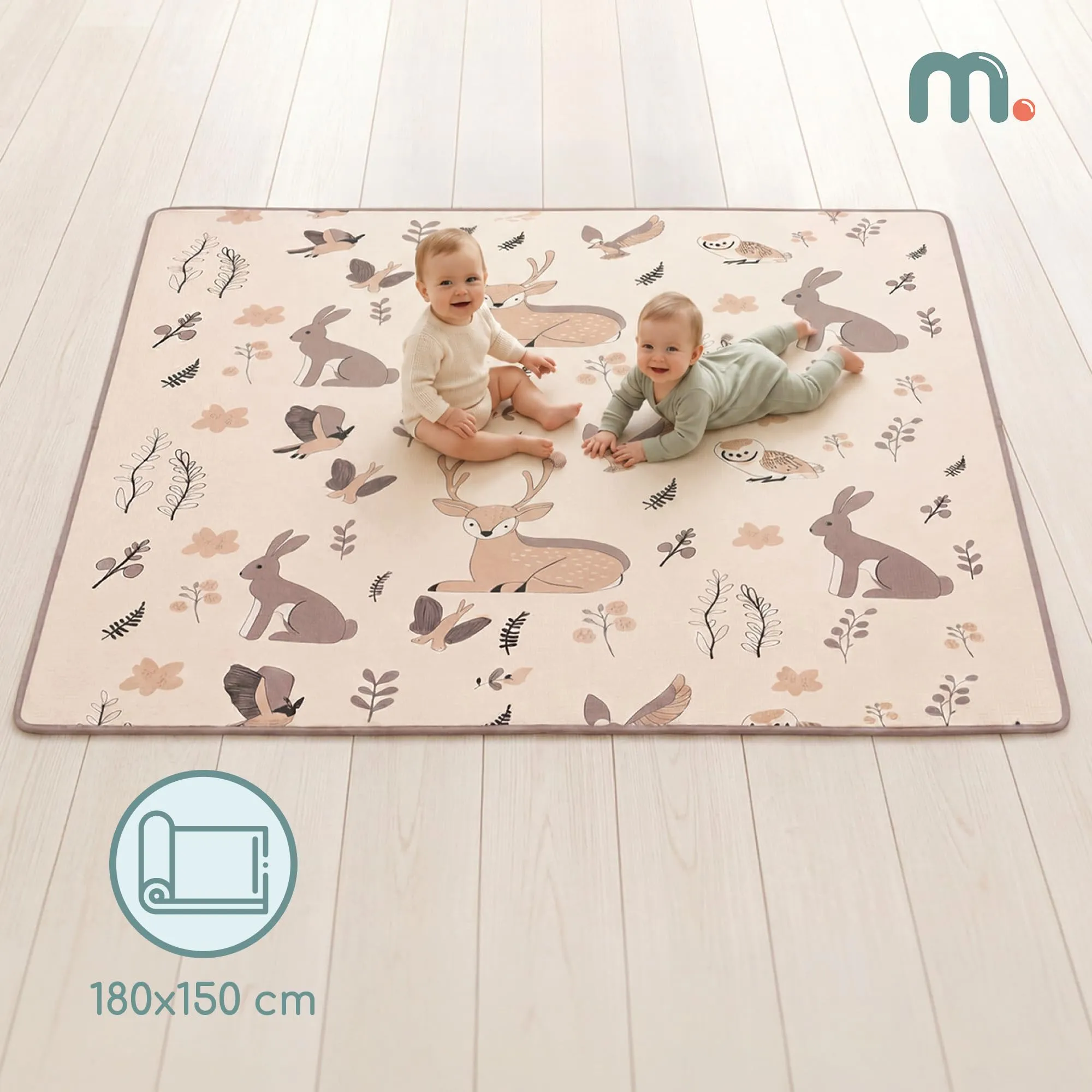 Mamabrum Tappetino in schiuma XPE 180 x 150 cm reversibile 1,5 cm - immagine 6