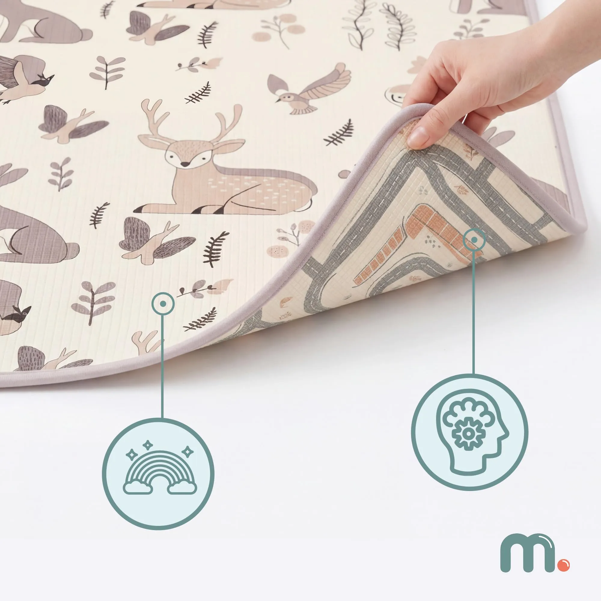 Mamabrum Tappetino in schiuma XPE 180 x 150 cm reversibile 1,5 cm - immagine 7