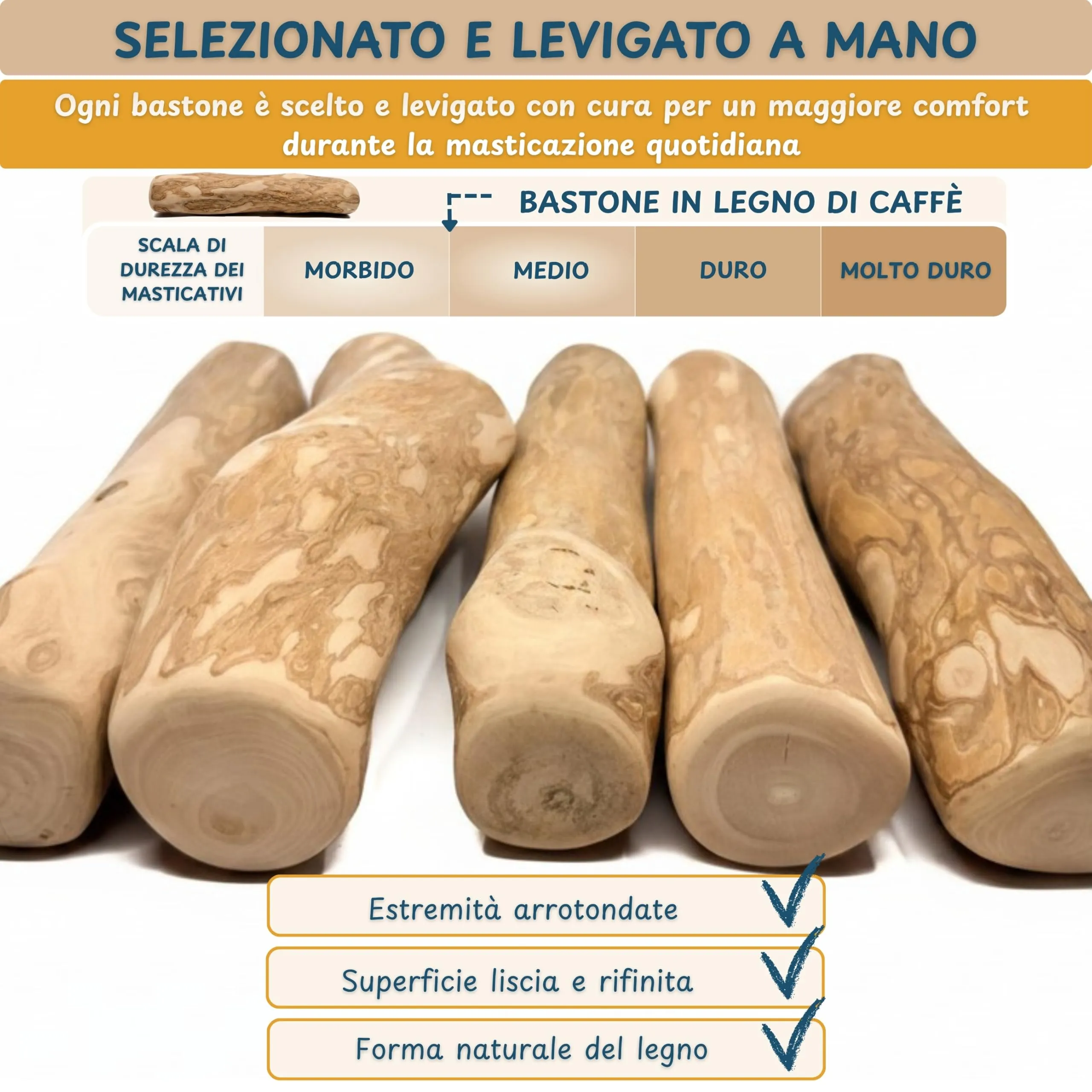 Wildeers Legno di Caffè per Cani, Resistente, Taglia L, 16-20 cm, 3 Pezzi - immagine 5