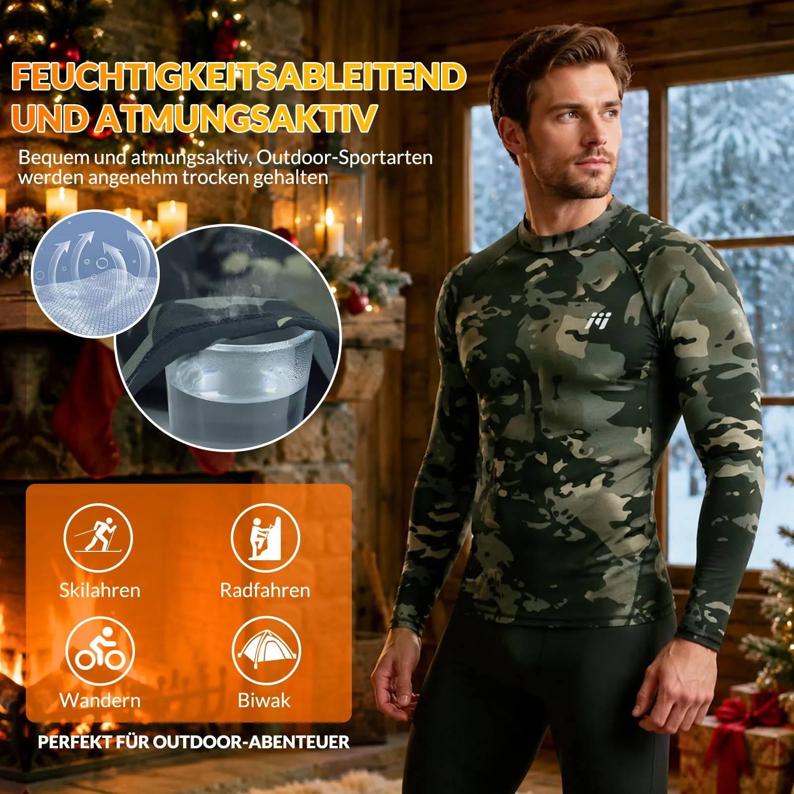 MEETWEE Maglia Termica Uomo, Camo,M - immagine 2