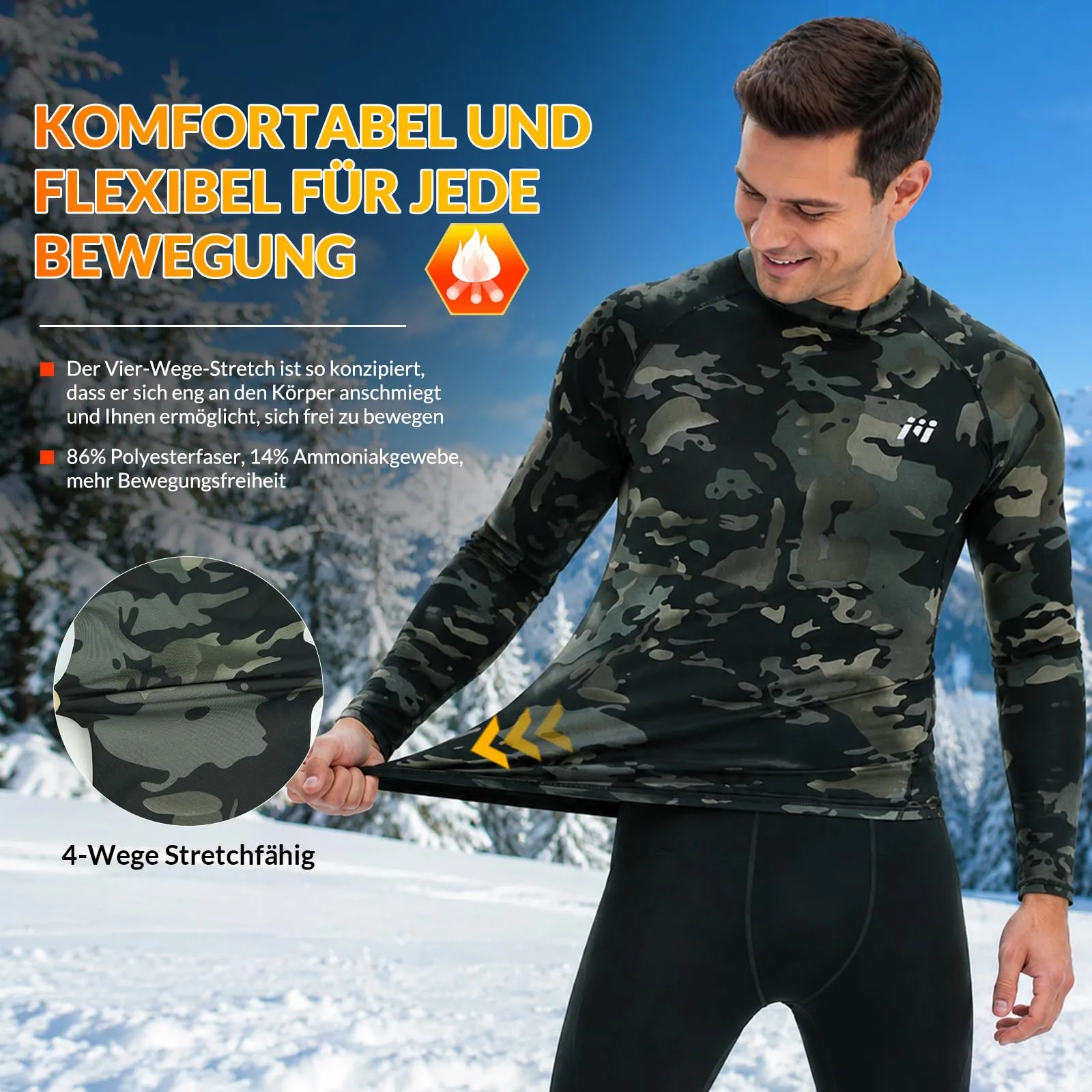 MEETWEE Maglia Termica Uomo, Camo,XXL - immagine 4
