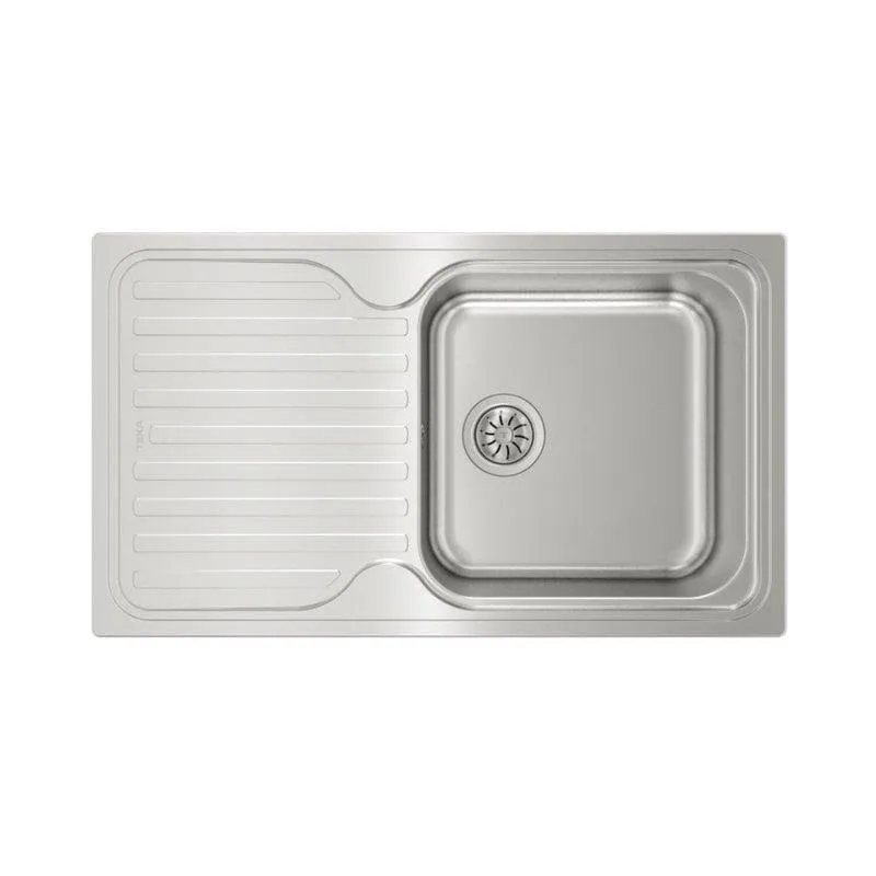 Lavello Teka Classic 1C 1E Inox Reversibile 1 Bacino con Scolapiatti 860x500mm - immagine 1