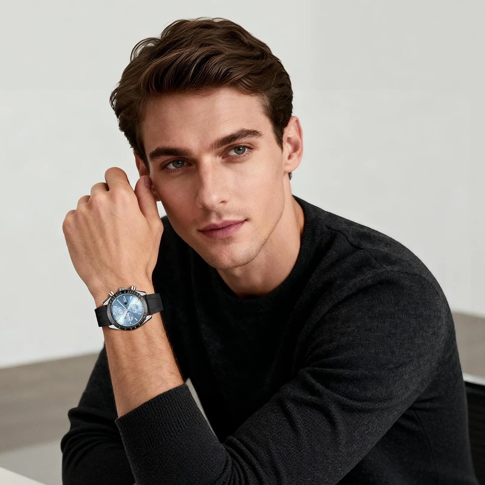 BENYAR BY Orologio Uomo Cronografo Analogico al Quarzo Impermeabile Luminoso Orologio da Polso Sportivo Orologi Regali per Uomo - immagine 3
